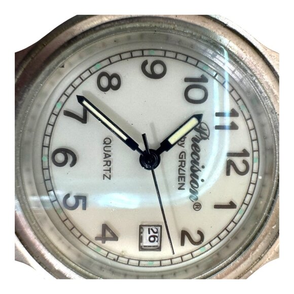 Gruen Precision Quartz Watch Stainless Steel Japan Movement Vintage Parts Repair - Picture 2 of 5